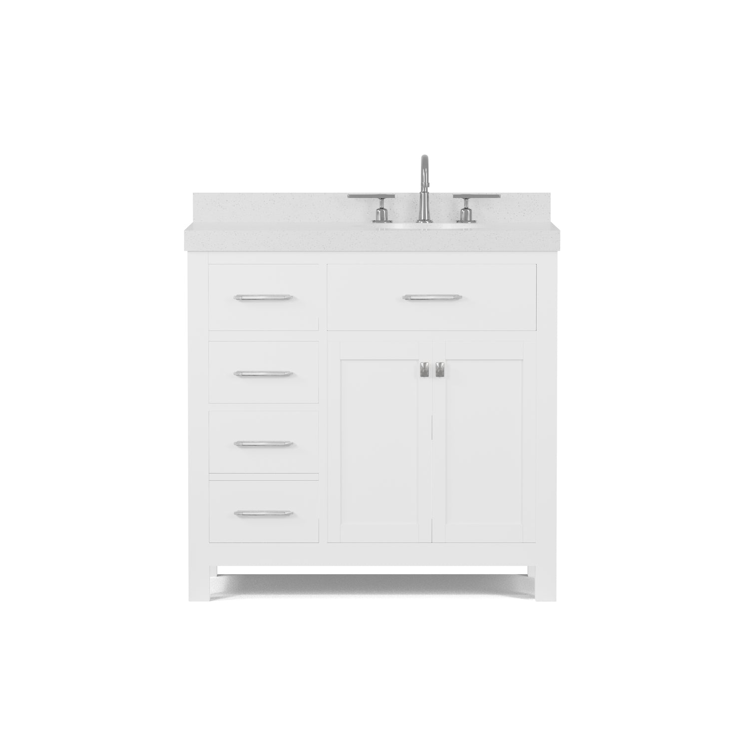 White cabinet with sink on a white background