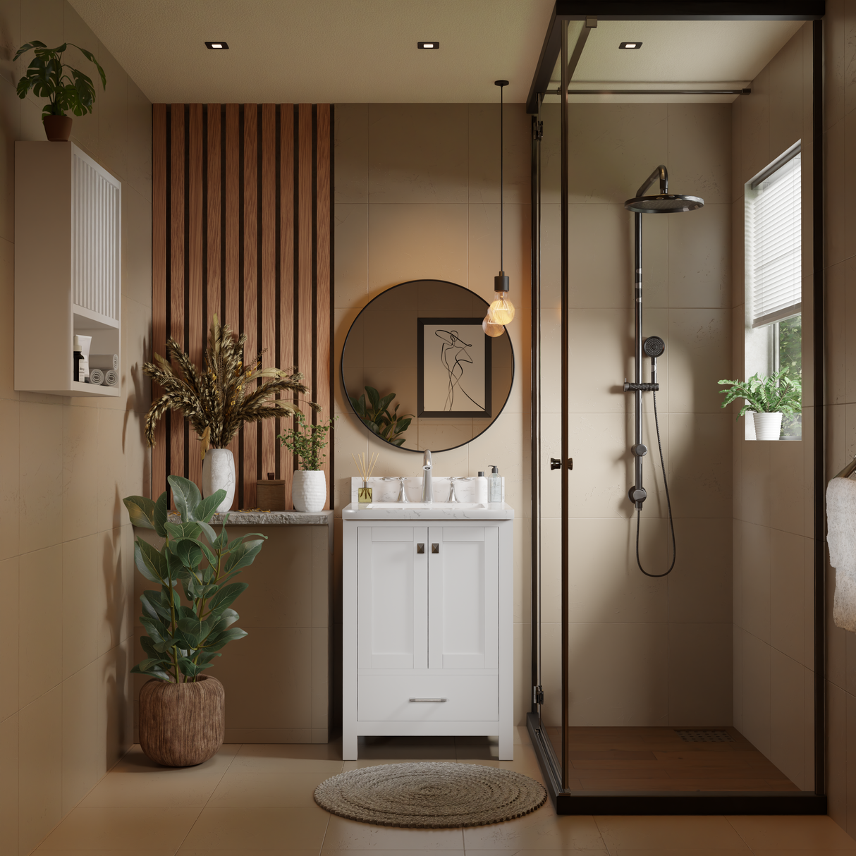 Freestanding single vanity