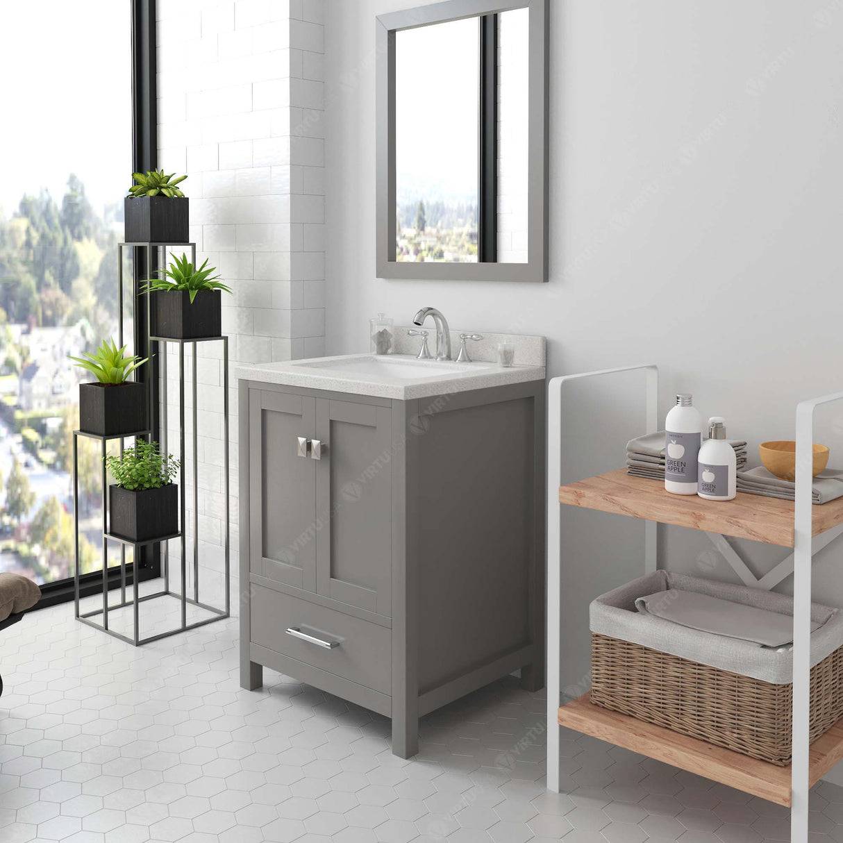 Freestanding single vanity