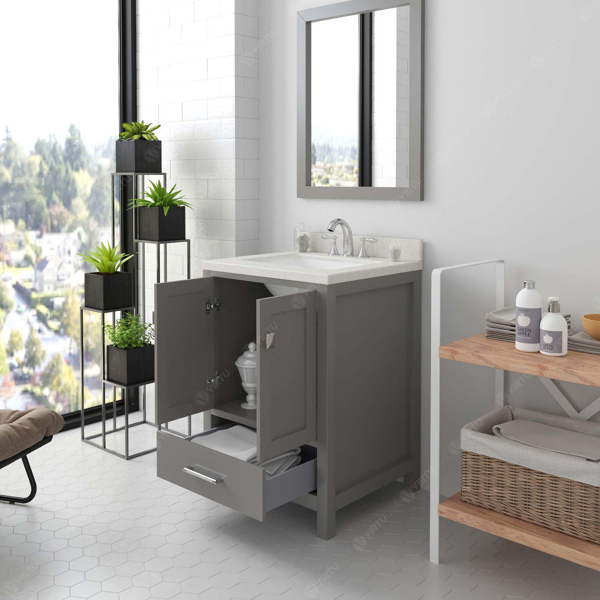 Freestanding single vanity