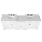 Caroline Parkway 93" Dual Bathroom Vanity Sink with White Quartz Top