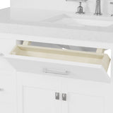 Caroline Parkway 57"  Bathroom Vanity Cabinet with Sink and White Quartz Top