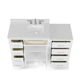 Caroline Parkway 57"  Bathroom Vanity Cabinet with Sink and White Quartz Top