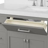 Caroline Parkway 57"  Bathroom Vanity Cabinet with Sink and White Quartz Top