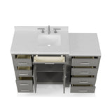 Caroline Parkway 57"  Bathroom Vanity Cabinet with Sink and White Quartz Top