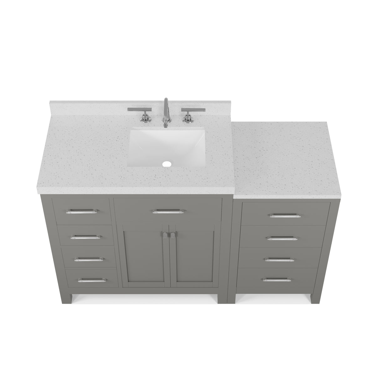 Caroline Parkway 57"  Bathroom Vanity Cabinet with Sink and White Quartz Top