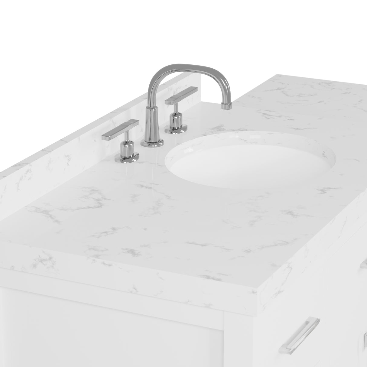 Caroline Parkway 57" Modern Bathroom Vanity with Sink and Cultured Marble Top