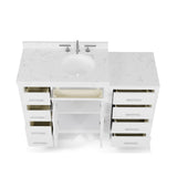 Caroline Parkway 57" Modern Bathroom Vanity with Sink and Cultured Marble Top