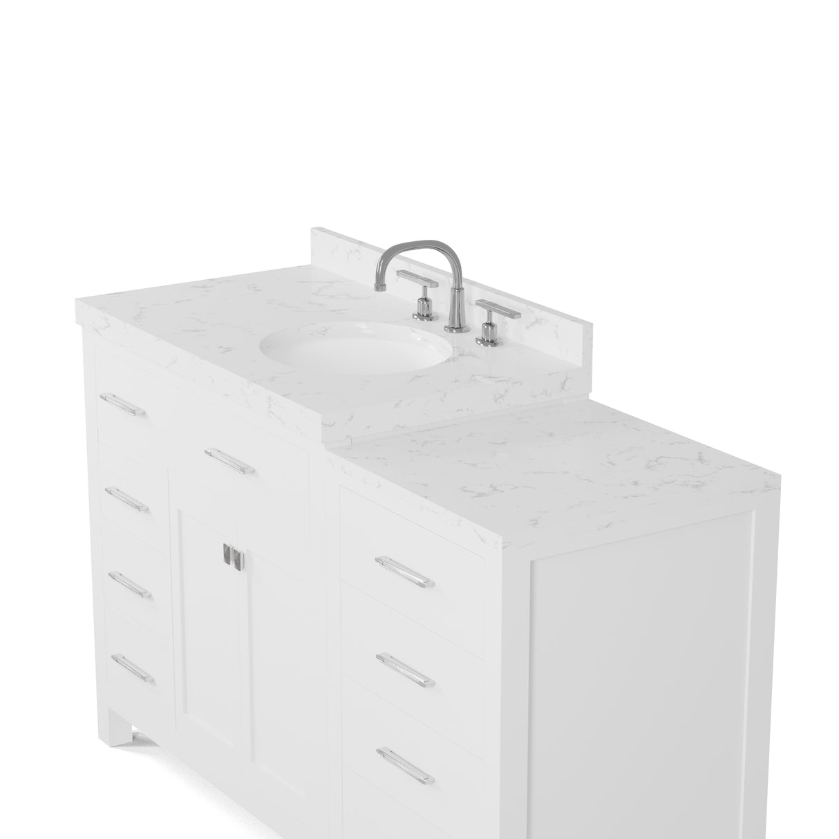 Caroline Parkway 57" Modern Bathroom Vanity with Sink and Cultured Marble Top