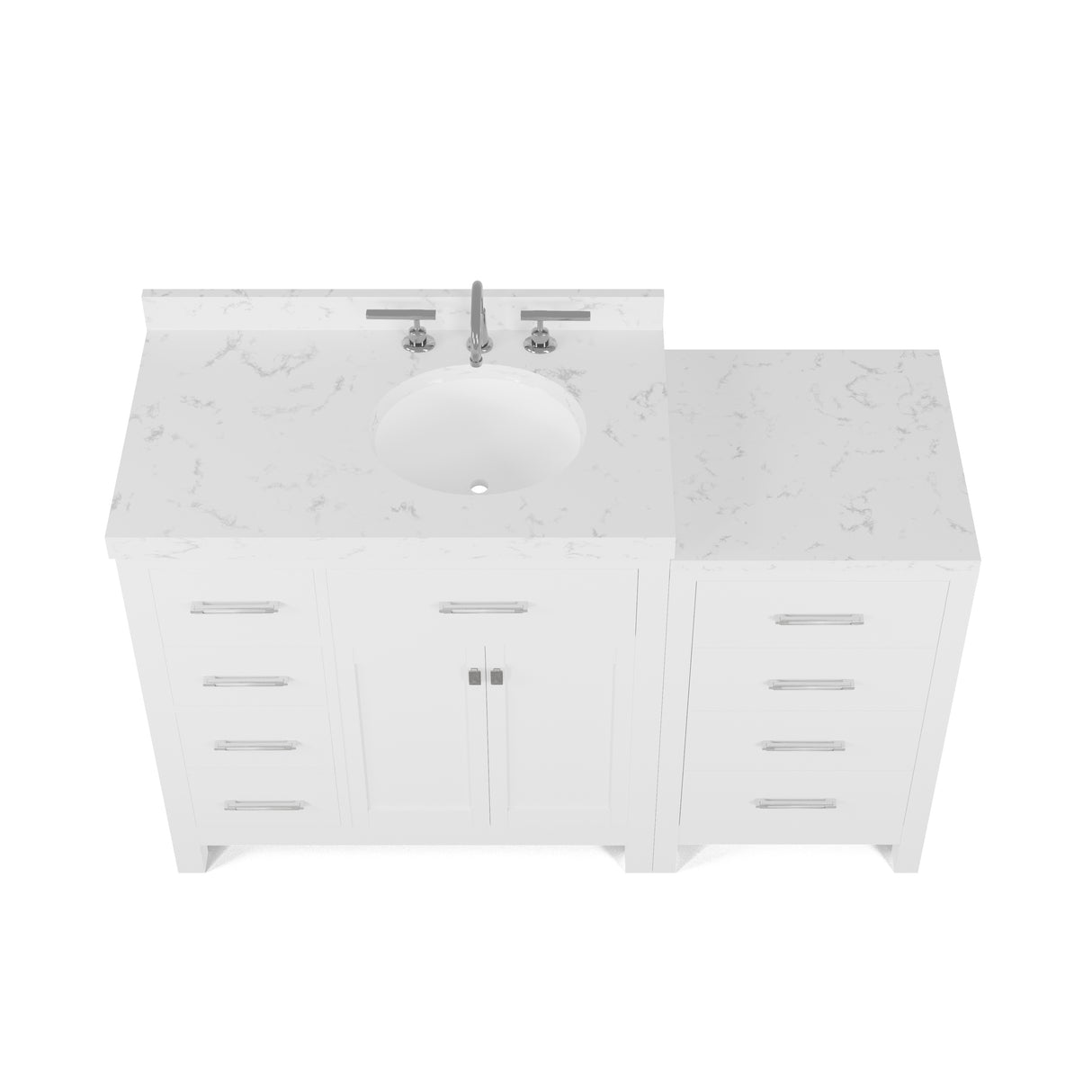 Caroline Parkway 57" Modern Bathroom Vanity with Sink and Cultured Marble Top