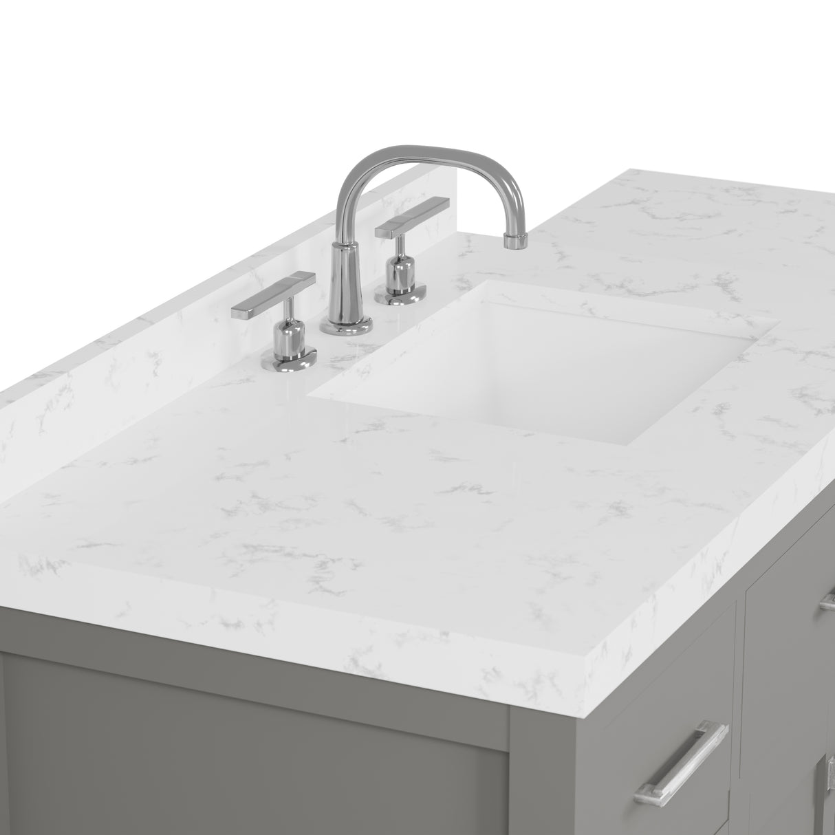 Caroline Parkway 57" Modern Bathroom Vanity with Sink and Cultured Marble Top