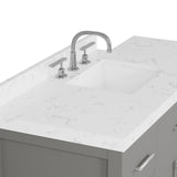 Caroline Parkway 57" Modern Bathroom Vanity with Sink and Cultured Marble Top
