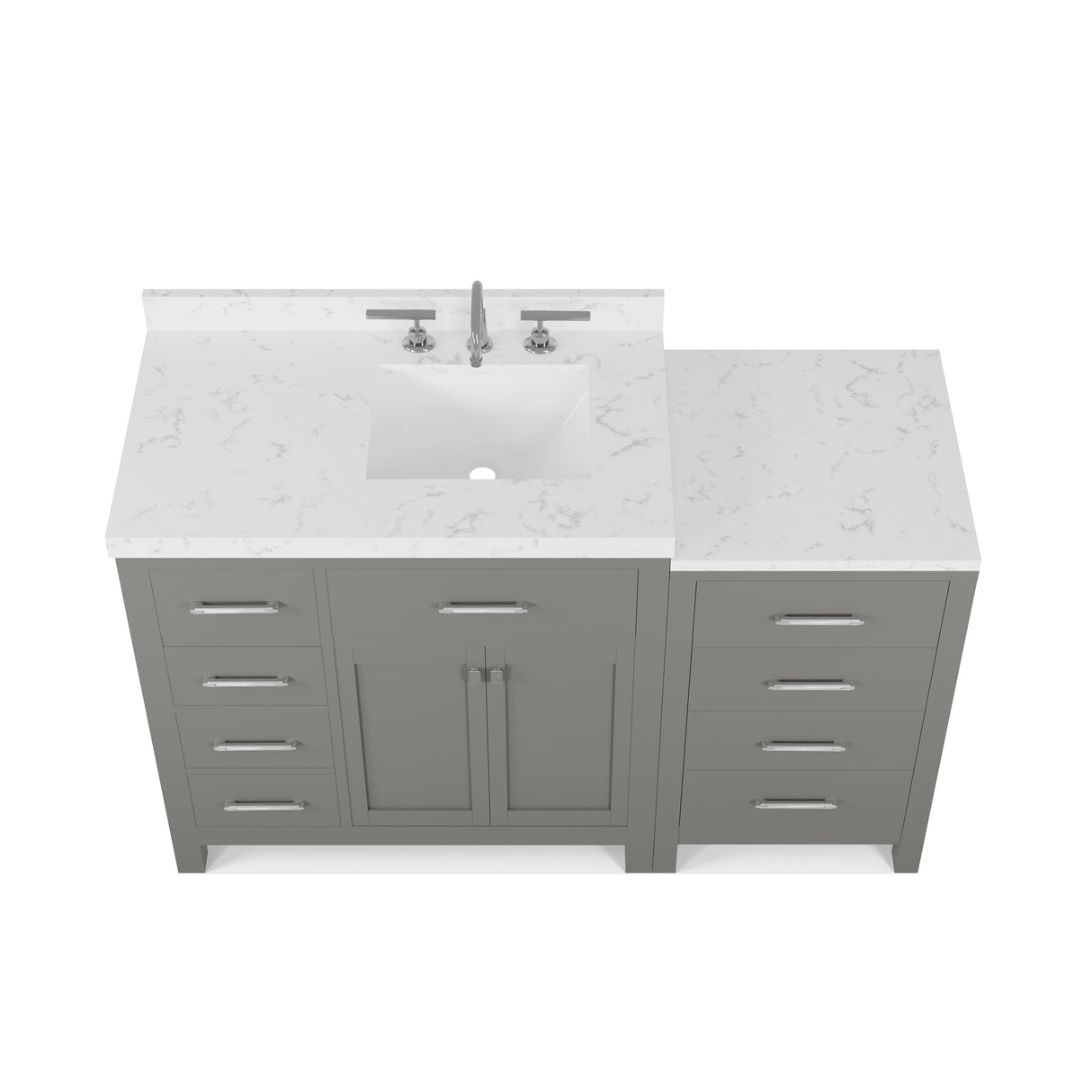 Caroline Parkway 57" Modern Bathroom Vanity with Sink and Cultured Marble Top