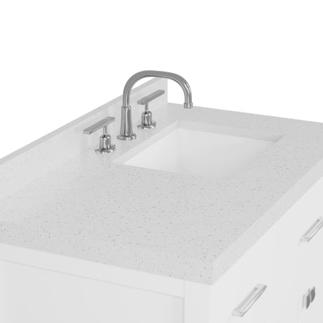 Caroline Parkway 36 inch Bathroom Vanity with Sink and White Quartz Top