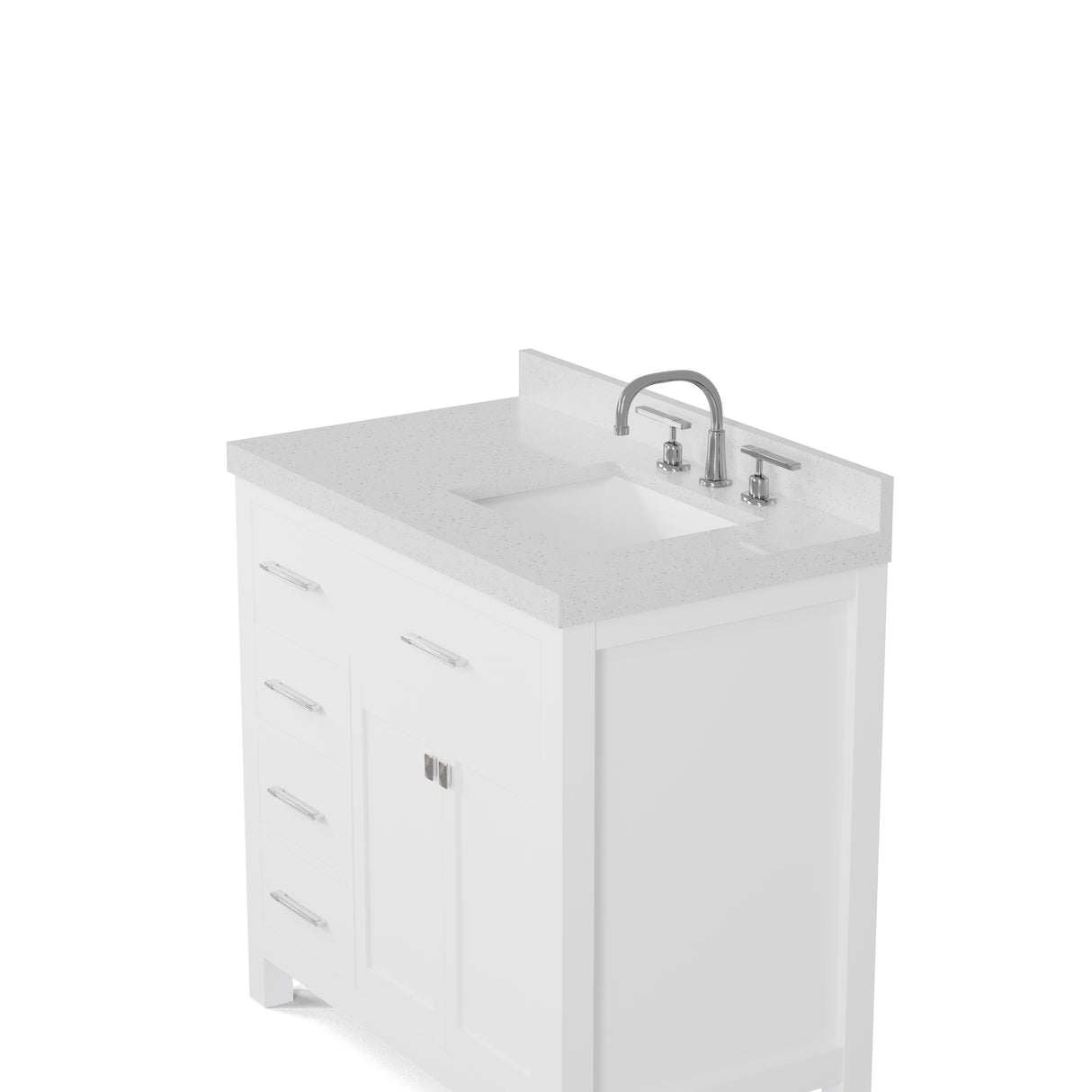 Caroline Parkway 36 inch Bathroom Vanity with Sink and White Quartz Top