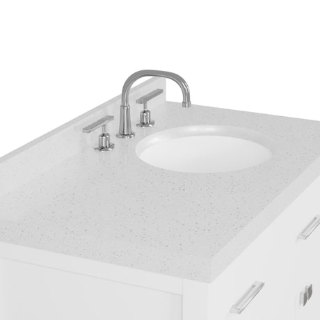 Caroline Parkway 36 inch Bathroom Vanity with Sink and White Quartz Top