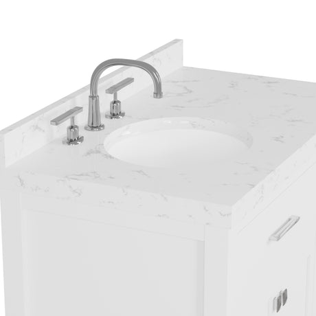 Caroline Parkway 36" Small Bathroom Vanity Cabinet with Sink and Cultured Marble Top