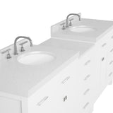 Caroline Parkway 93" Dual Bathroom Vanity Sink with White Quartz Top
