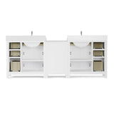 Caroline Parkway 93" Dual Bathroom Vanity Sink with White Quartz Top
