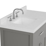 Caroline Parkway 36" Powder Room Bath Vanity Cabinet with Sink and White Quartz Top