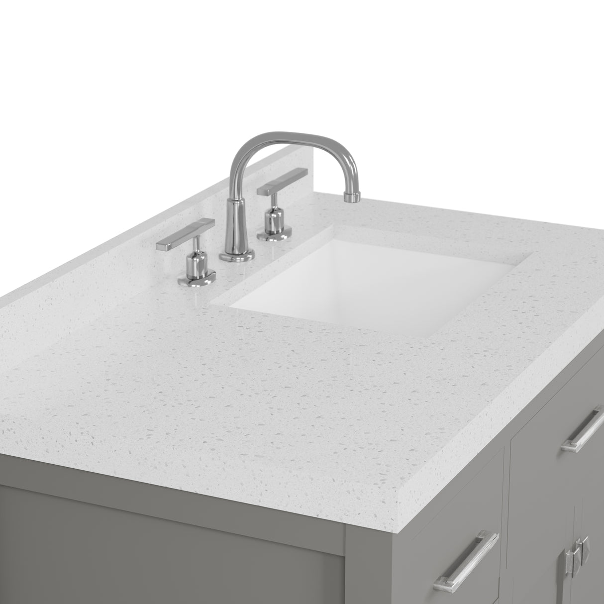 Caroline Parkway 36 inch Bathroom Vanity with Sink and White Quartz Top