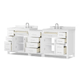 Caroline Parkway 93" Dual Bathroom Vanity Sink with White Quartz Top