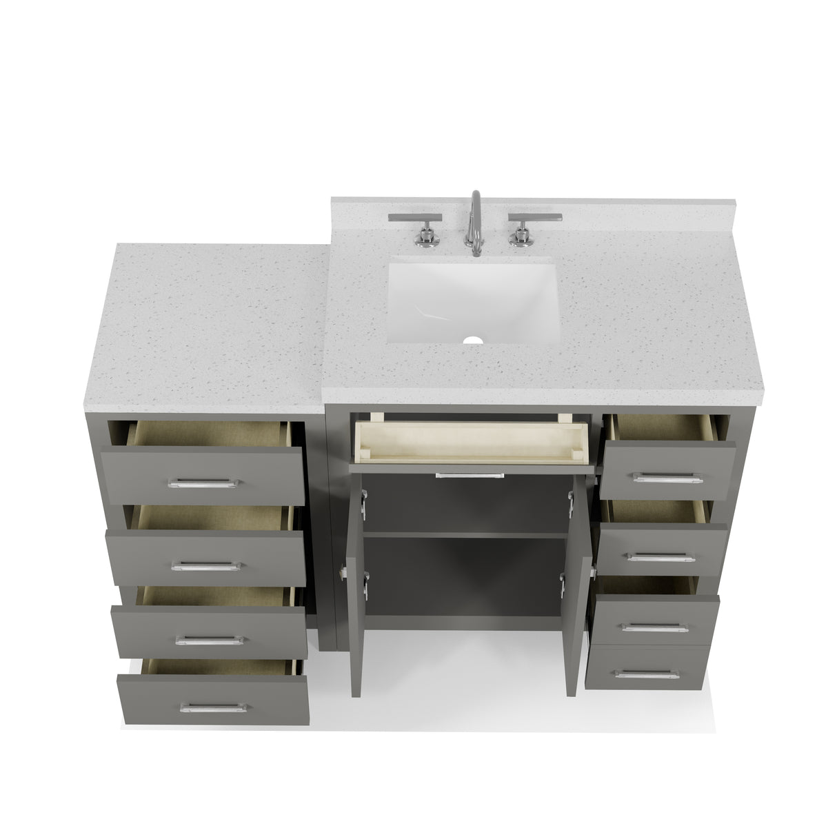 Caroline Parkway 57" Bathroom Vanity with Side Cabinet and Sink