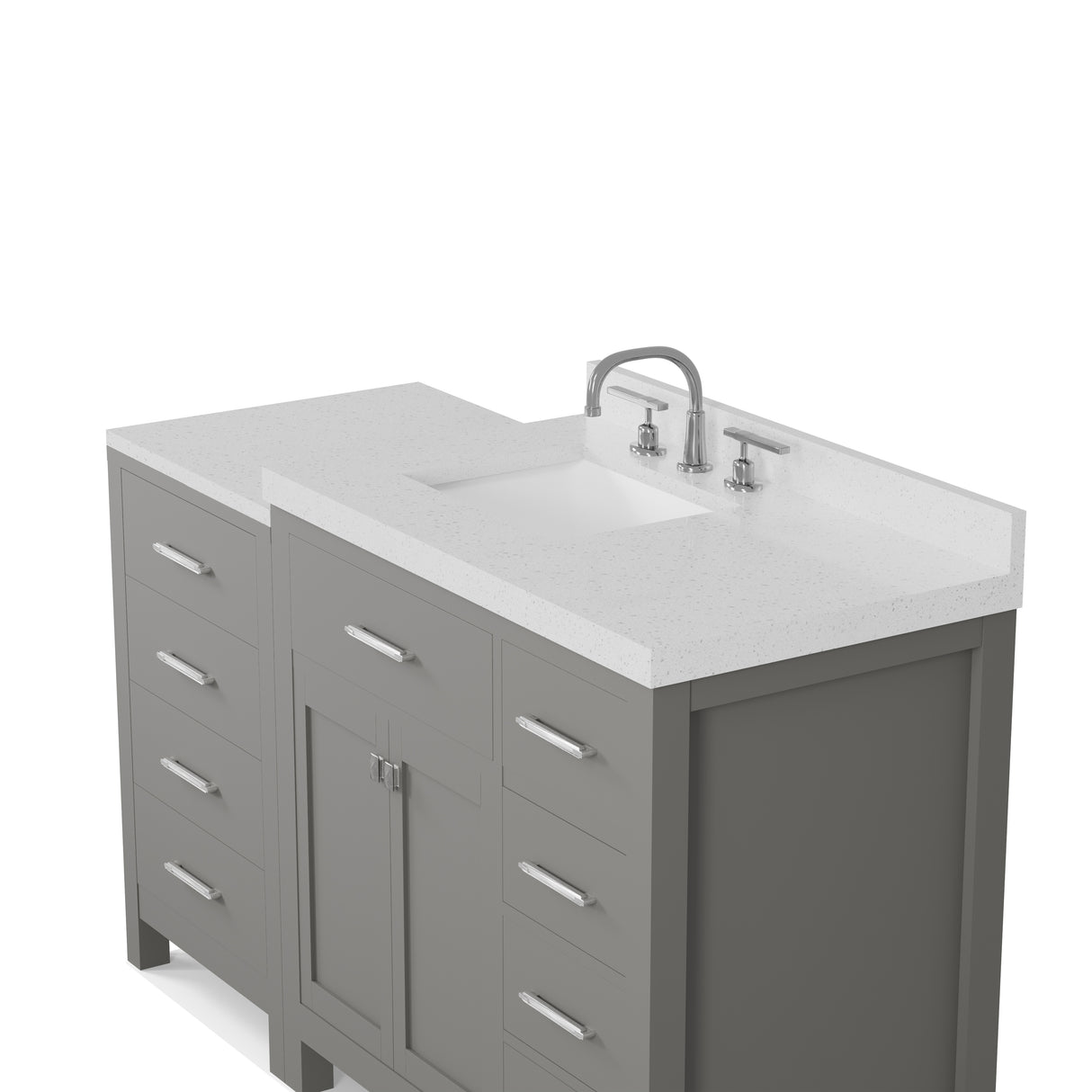Caroline Parkway 57" Bathroom Vanity with Side Cabinet and Sink