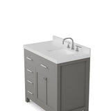 Caroline Parkway 36 inch Bathroom Vanity with Sink and White Quartz Top