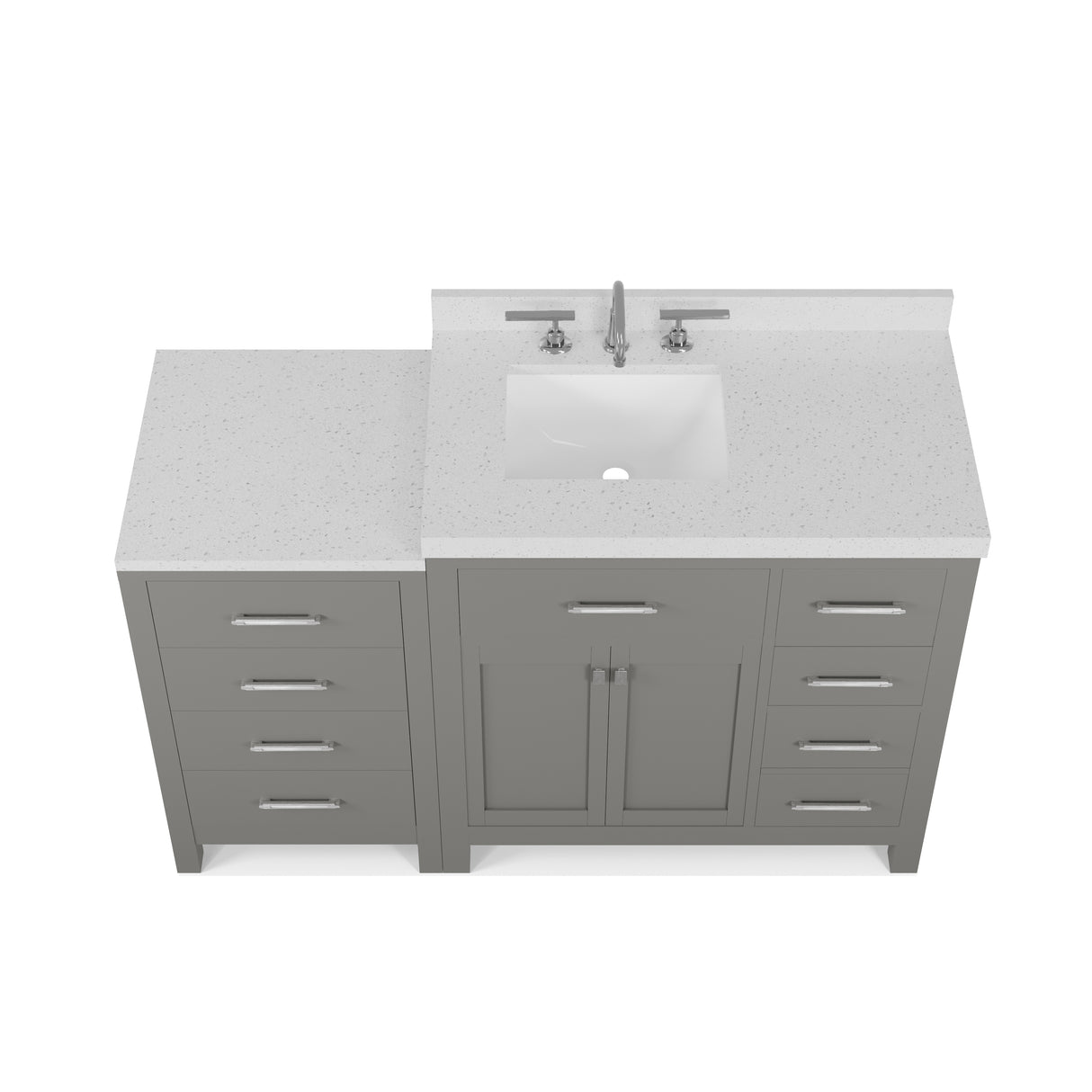Caroline Parkway 57" Bathroom Vanity with Side Cabinet and Sink