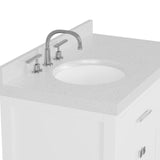 Caroline Parkway 36" Powder Room Bath Vanity Cabinet with Sink and White Quartz Top