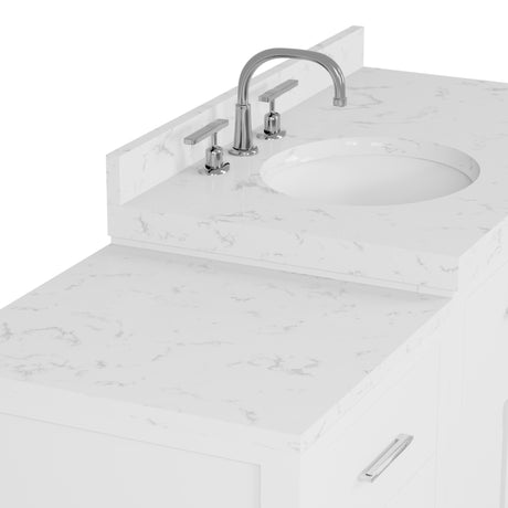 Caroline Parkway 57" Bathroom Vanity with Marble Top and Sink