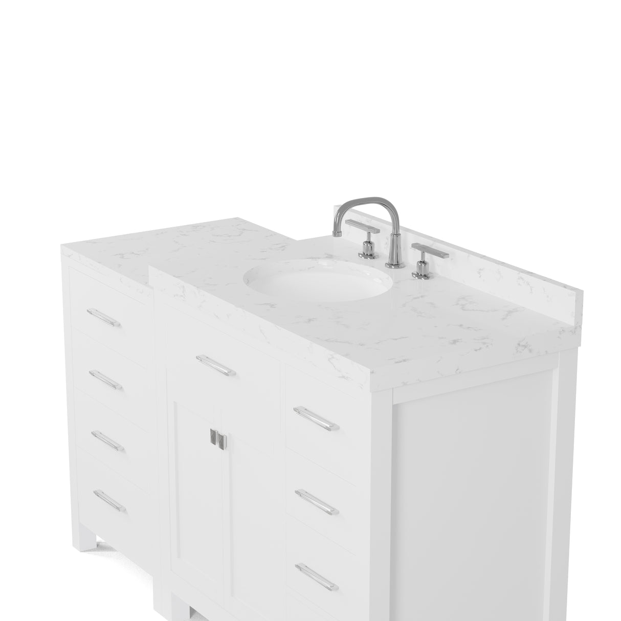 Caroline Parkway 57" Bathroom Vanity with Marble Top and Sink