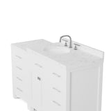 Caroline Parkway 57" Bathroom Vanity with Marble Top and Sink