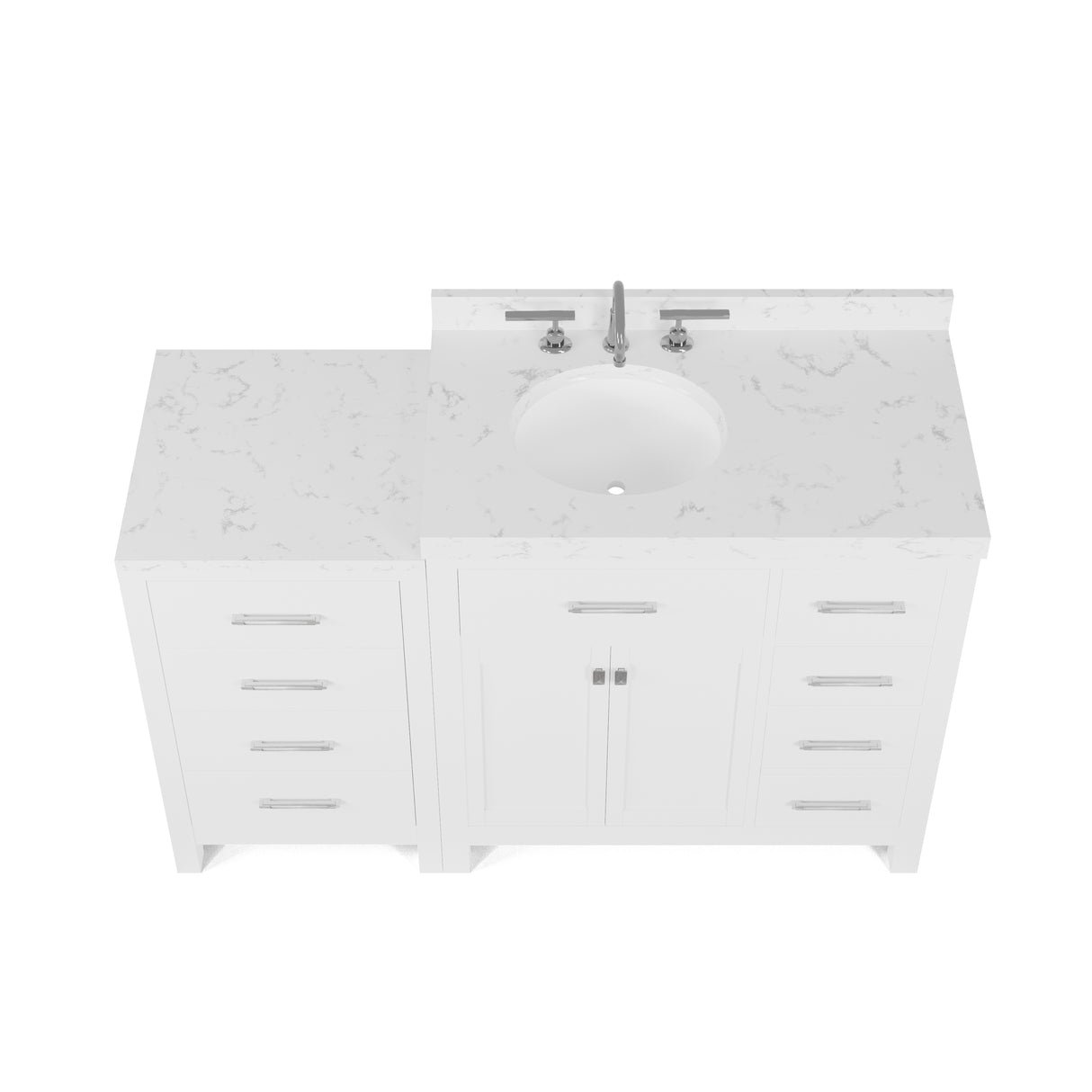 Caroline Parkway 57" Bathroom Vanity with Marble Top and Sink