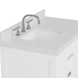 Caroline Parkway 36" Powder Room Bath Vanity Cabinet with Sink and White Quartz Top