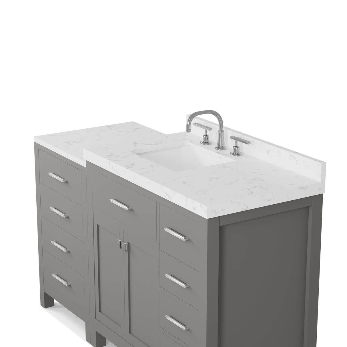 Caroline Parkway 57" Bathroom Vanity with Marble Top and Sink