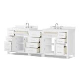 Caroline Parkway 93" Dual Bathroom Vanity Sink with White Quartz Top