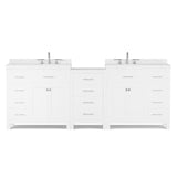 Caroline Parkway 93" Double Bathroom Vanity Cabinet with Sink and Cultured Marble Top