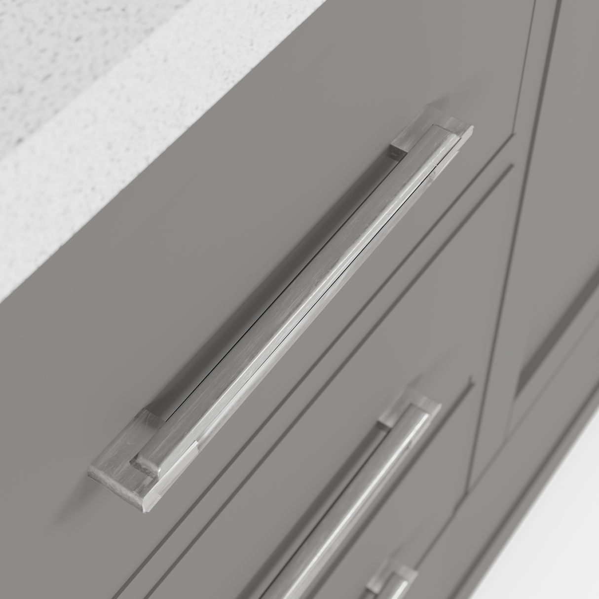Caroline Avenue 72" Double Bathroom Vanity Cabinet with Sink and White Quartz Top