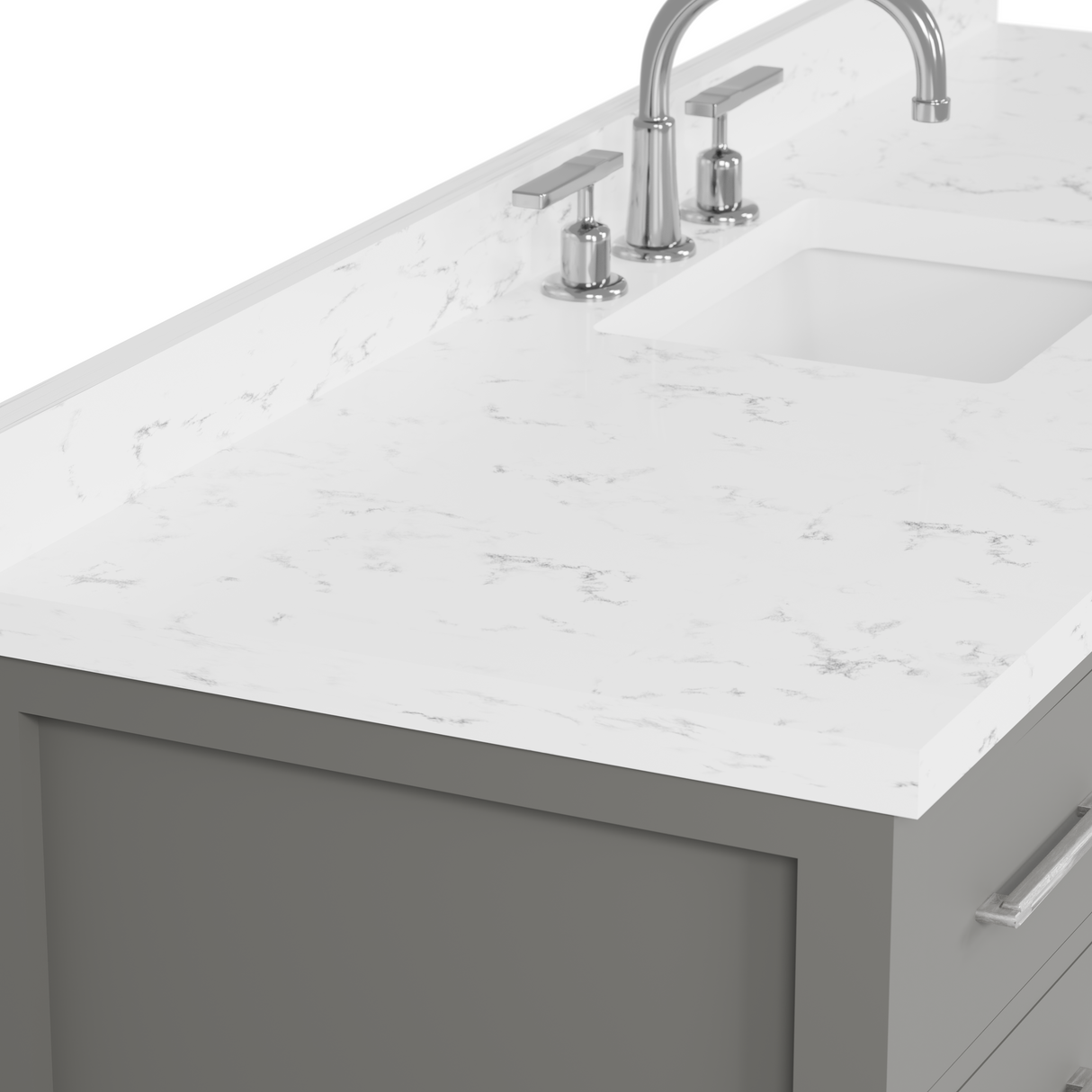 Caroline Avenue 60" Single Bathroom Vanity Cabinet with Sink and Cultured Marble Top