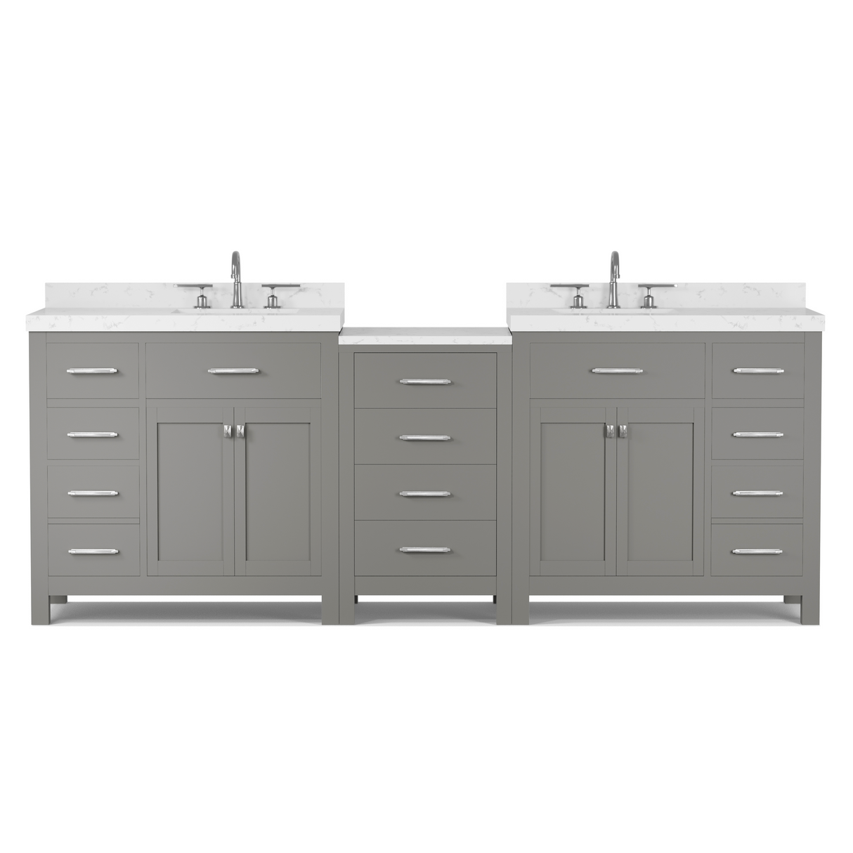 Caroline Parkway 93" Double Bathroom Vanity Cabinet with Sink and Cultured Marble Top