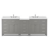 Caroline Parkway 93" Double Bathroom Vanity Cabinet with Sink and Cultured Marble Top