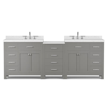 Caroline Parkway 93" Double Bathroom Vanity Cabinet with Sink and Cultured Marble Top