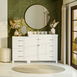 Caroline Parkway 57" Bathroom Vanity with Side Cabinet and Sink