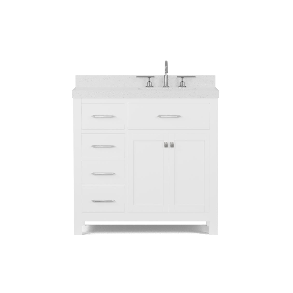 Caroline Parkway 36 inch Bathroom Vanity with Sink and White Quartz Top