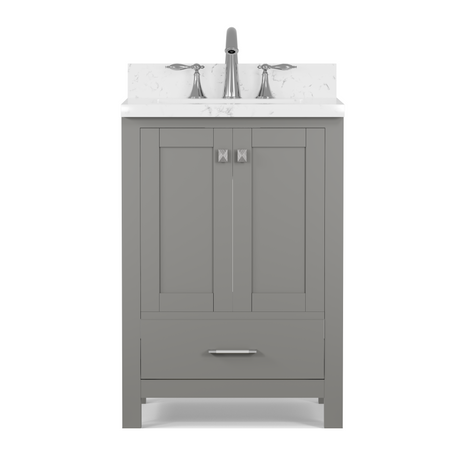 Caroline Avenue 24" Freestanding Single Bathroom Vanity with Sink and Cultured Marble Top