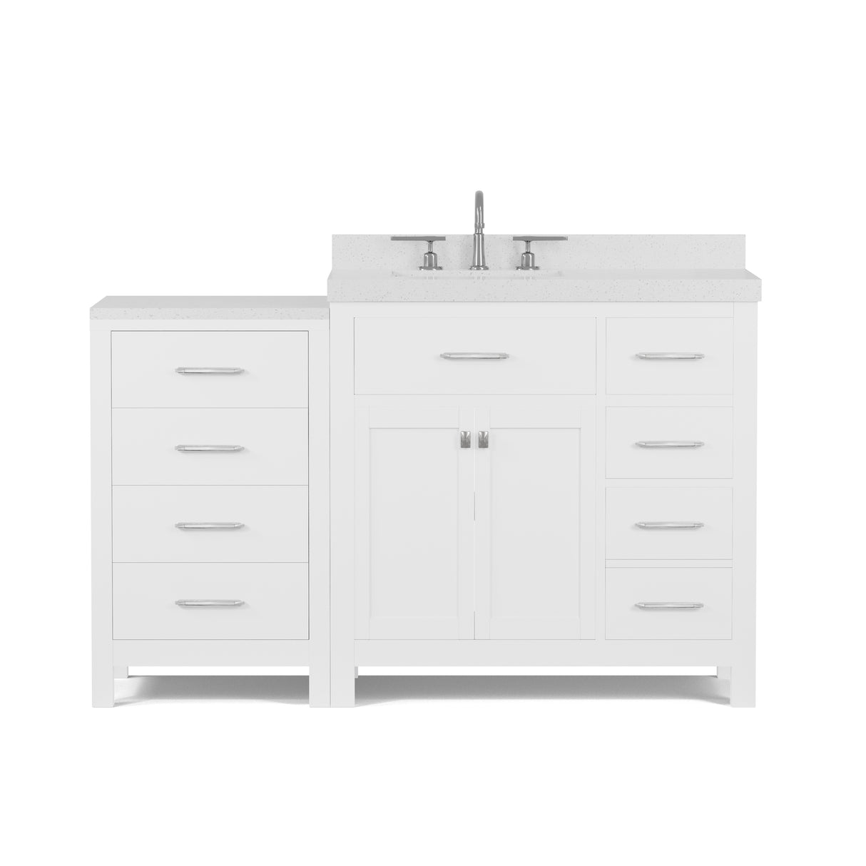 Caroline Parkway 57" Bathroom Vanity with Side Cabinet and Sink