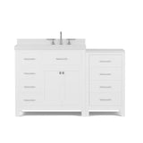 Caroline Parkway 57"  Bathroom Vanity Cabinet with Sink and White Quartz Top