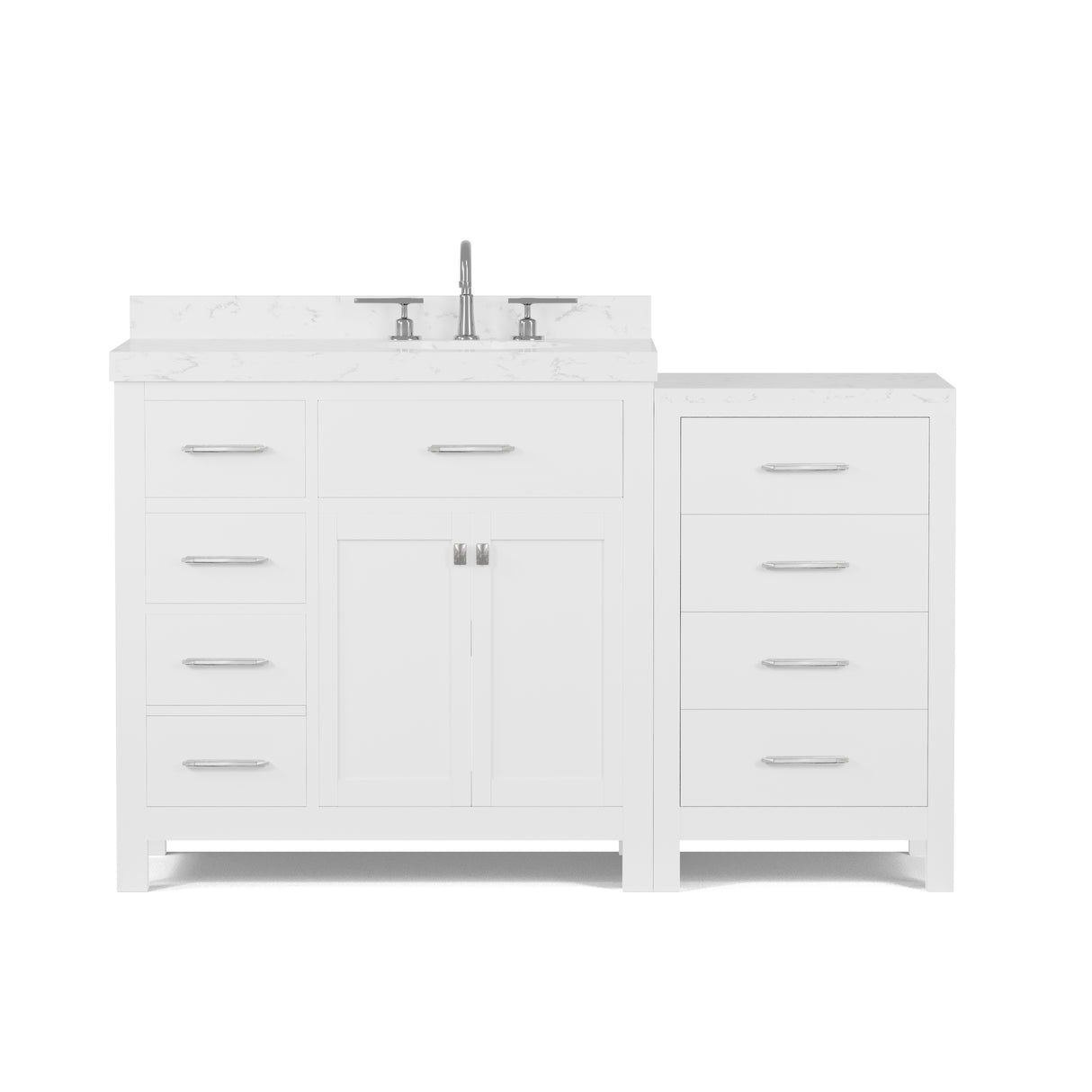 Caroline Parkway 57" Modern Bathroom Vanity with Sink and Cultured Marble Top